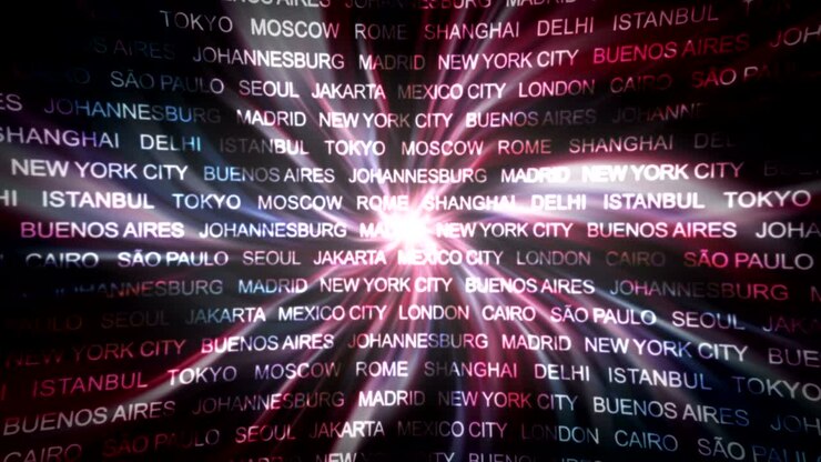 WORLD CITIES Keywords Animation, Rendering, Background, Loop