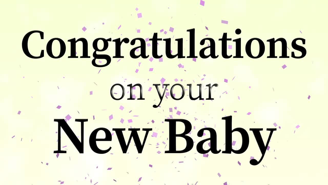 Congratulations on your new baby message text animation motion graphics