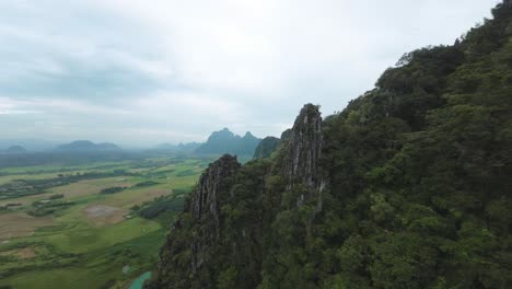 stunning aerial view of lush green mountains and valley