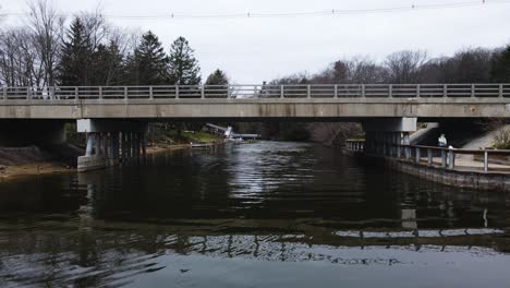 close up angle of an old cast bridge in muskegon