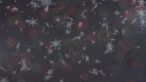 animación de nieve cayendo sobre un fondo oscuro