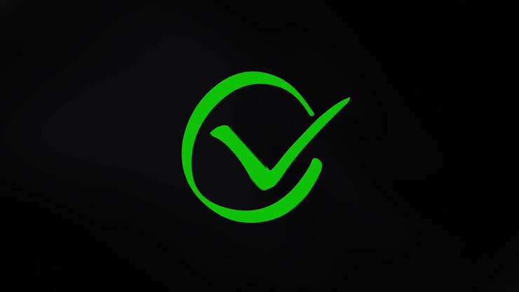 Animated Green Checkmark Icon Appearing on Black Background