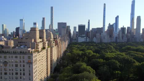 september 2021 - 4k aerial of manhattan from central park, nyc, usa