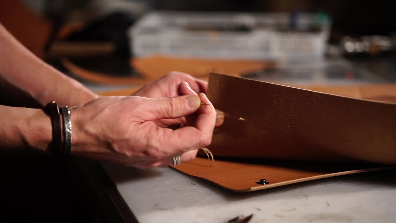 Artisan Leatherworker Crafting Leather Goods