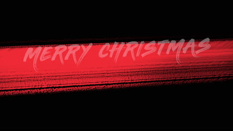 animation text merry christmas on red fashion and brush background