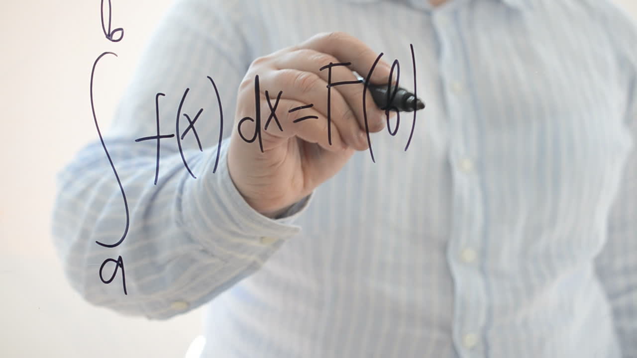 Mathematical analysis. Newton-Leibnitz formula. We write with a marker