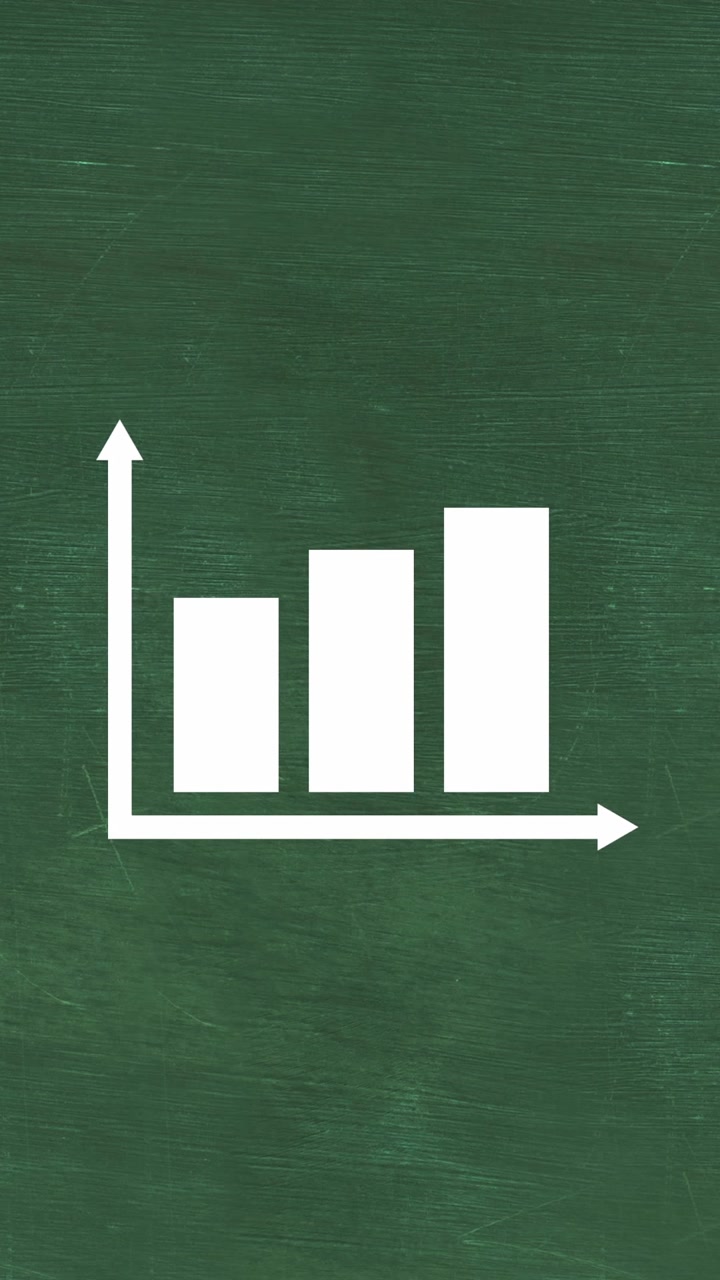 Animazione di elaborazione di statistiche su sfondo verde