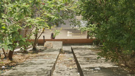 HongKong-parks-pavement-with-commuters-passing-by