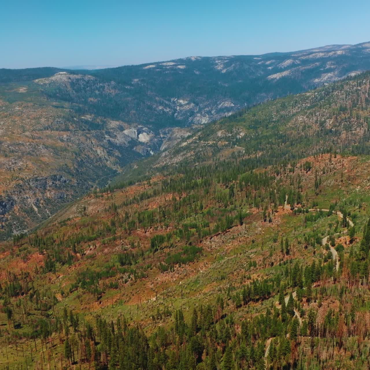 American national park Yosemite. Mountain panorama valley scenery