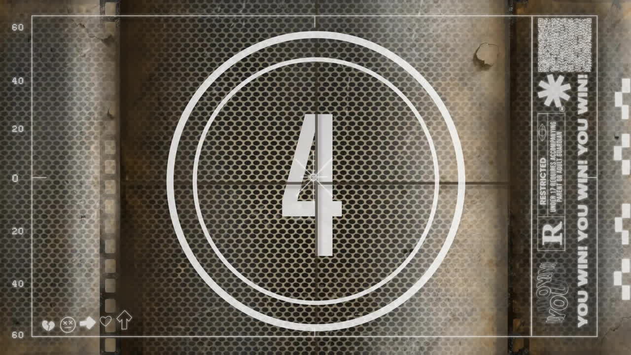 Animation of countdown to midnight on grey background