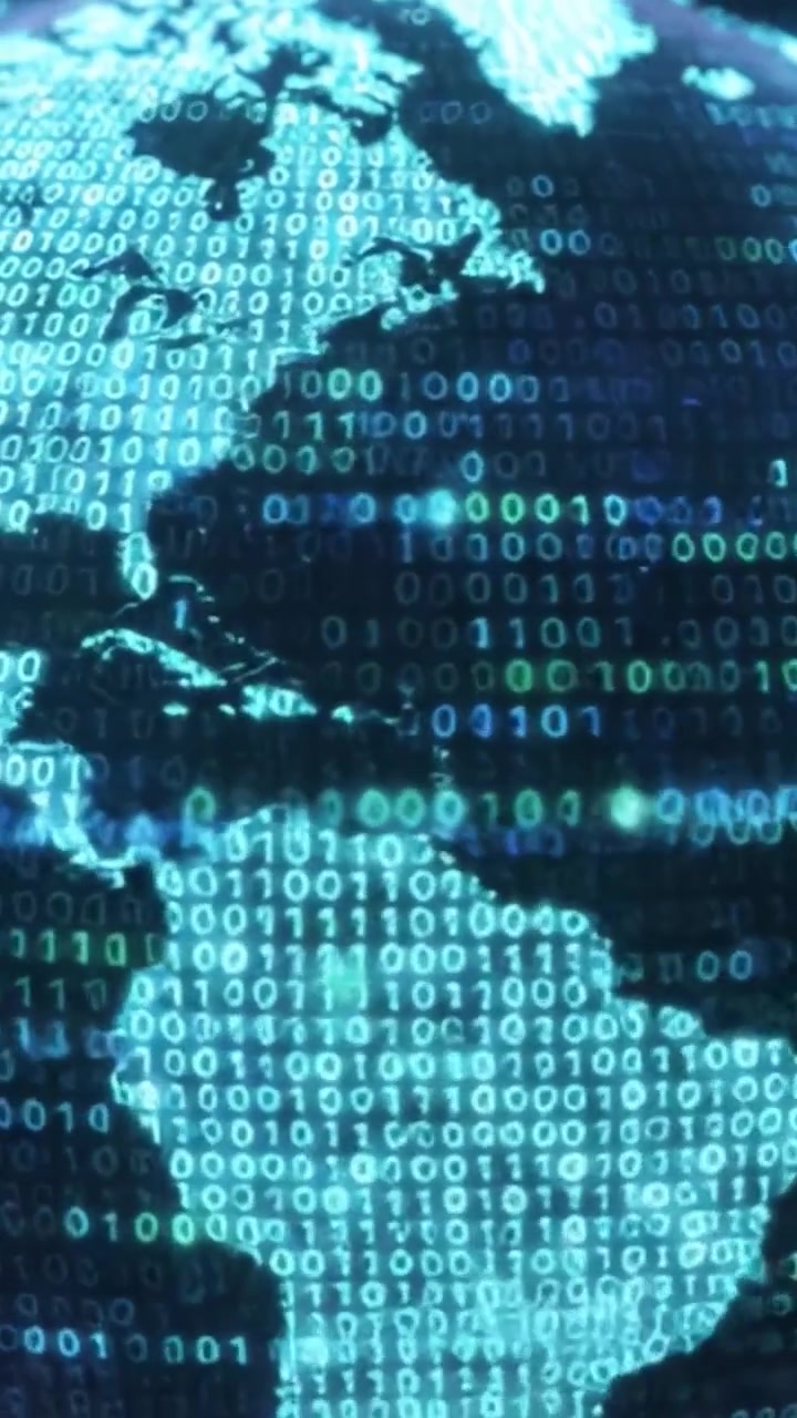 A Captivating Visualization of the Earth Represented in Binary Code, Showcasing the Intersection of Technology and Geography in a Digital Universe