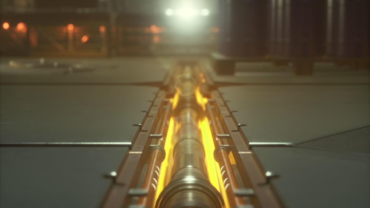 Industrial setting showcases bright sparks in a technological environment