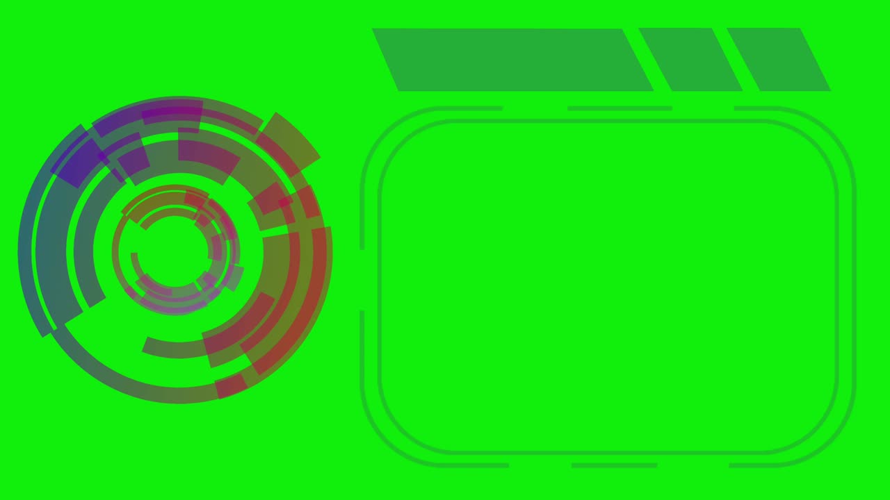 carga digital circular con área de espacio y pantalla verde.