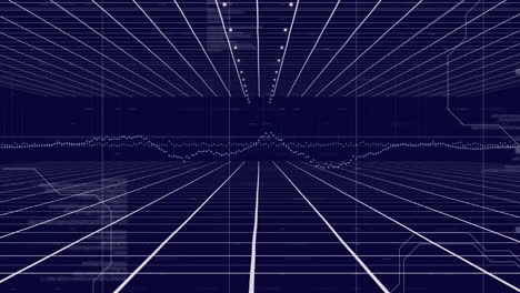 animación del procesamiento de datos sobre un fondo negro
