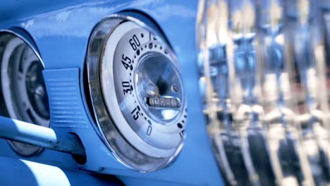 vintage blue car dashboard