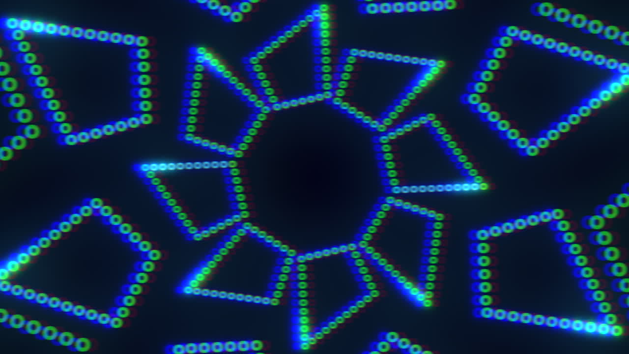 patrón geométrico simétrico azul y verde con movimiento equilibrado