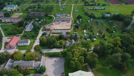 aerial shot city mezotne, latvia republic