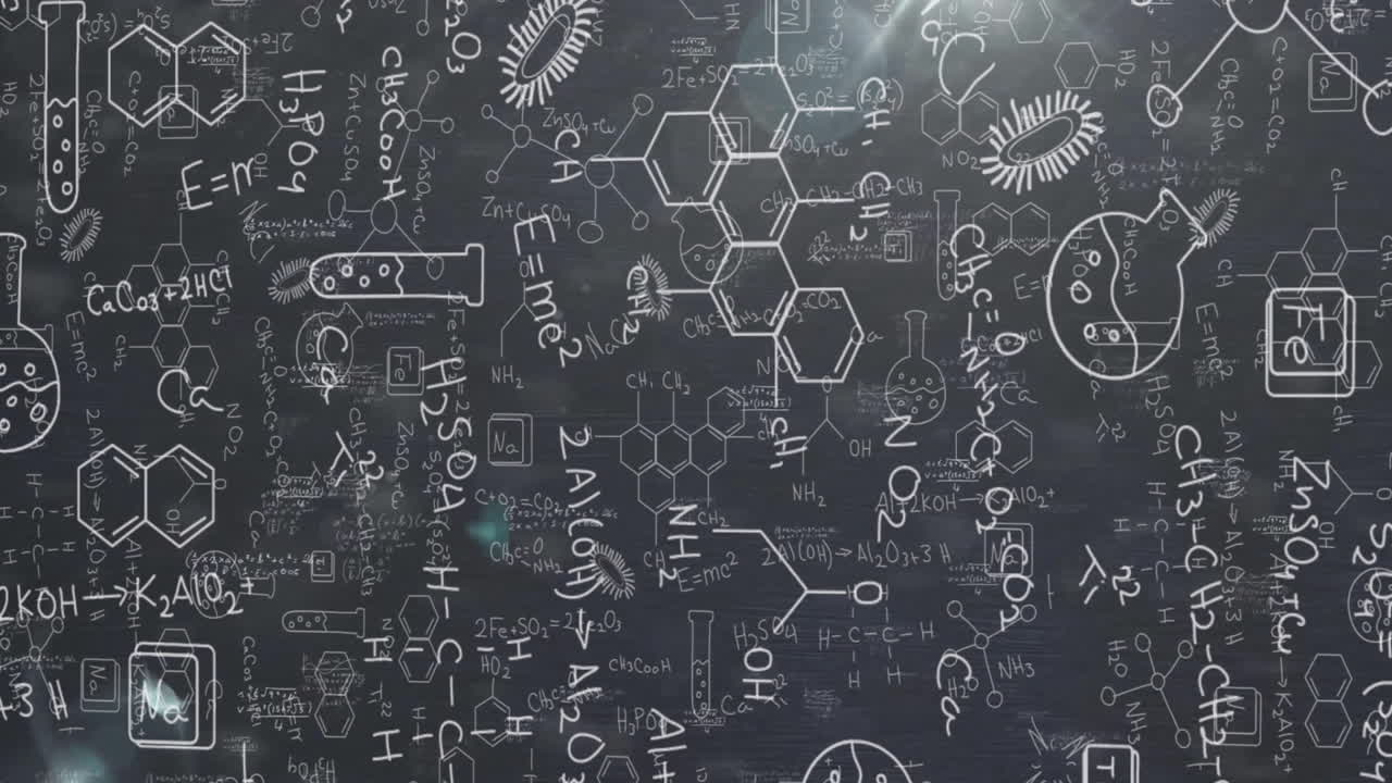 Animation of chemical symbols over equations