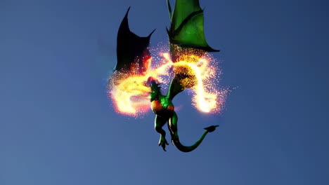 green dragon soaring in the sky