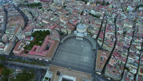 4k aerial of naples, italy at sunset