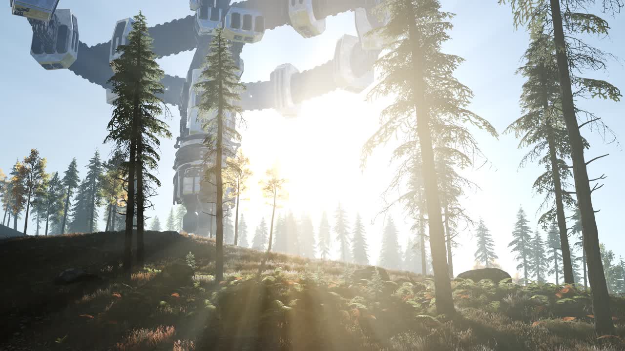 숲 위를 날아다니는 ufo