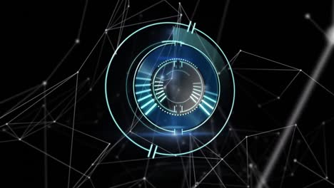 animation of network of connections over scope scanning