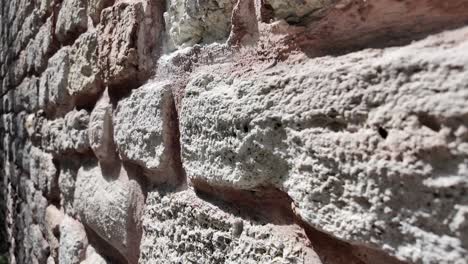primer plano de una vieja pared de piedra