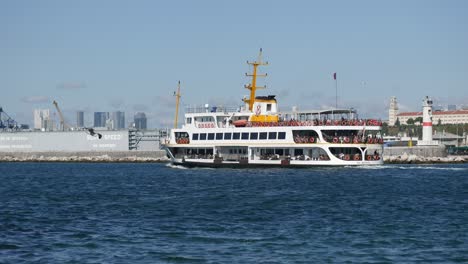 ferry boat in the harbor of istanbul