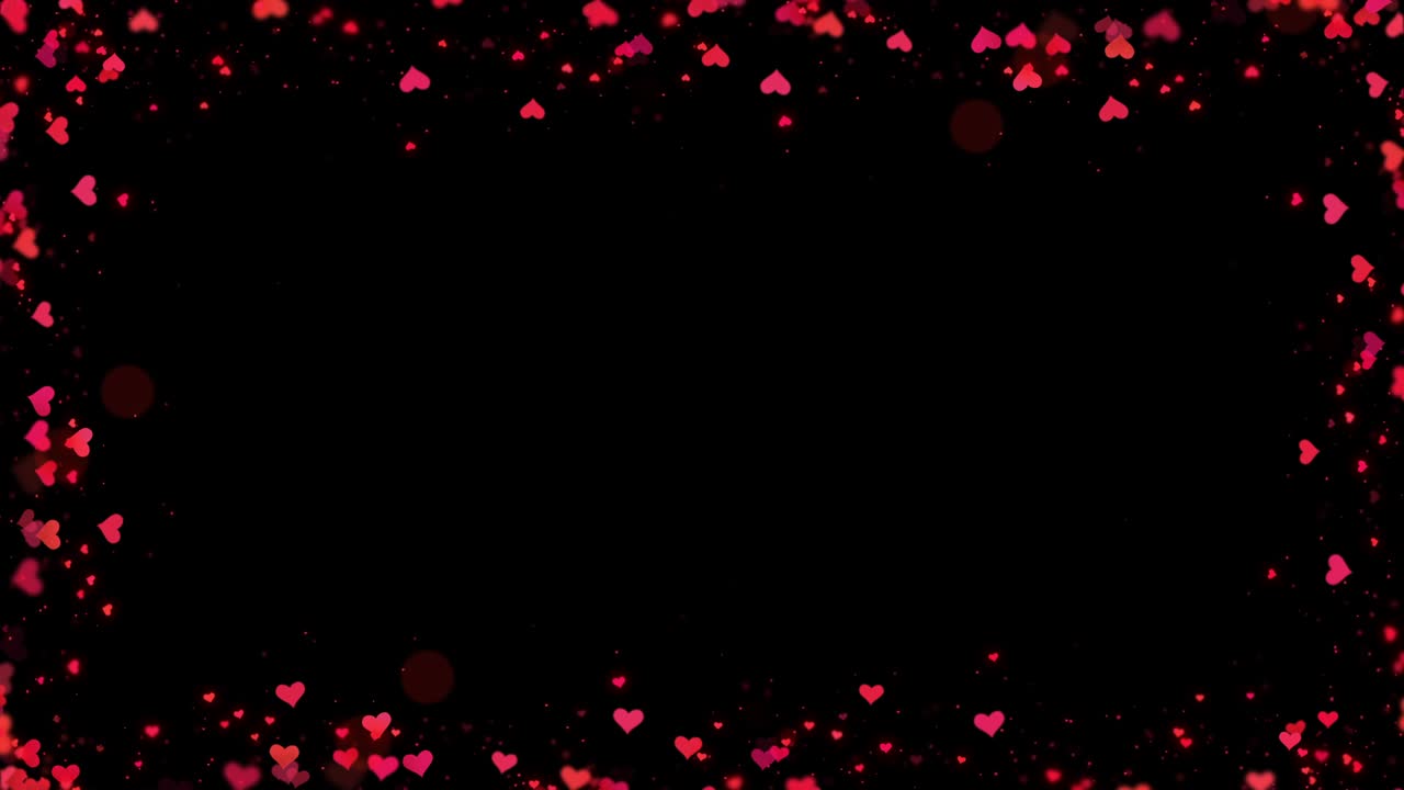 블랙에 발렌타인 데이를위한 심장 프레임