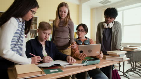 diverse students collaborating in a classroom setting