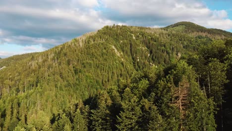 beautiful summer landscape of green hills and tatra mountains aerial shot poland zakopane