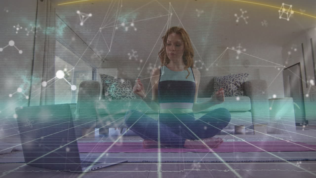 анимация форм над кавказской женщиной упражнения