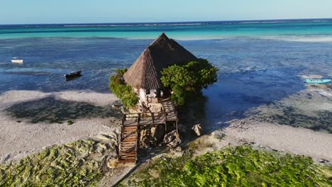 overwater restaurant on the beach