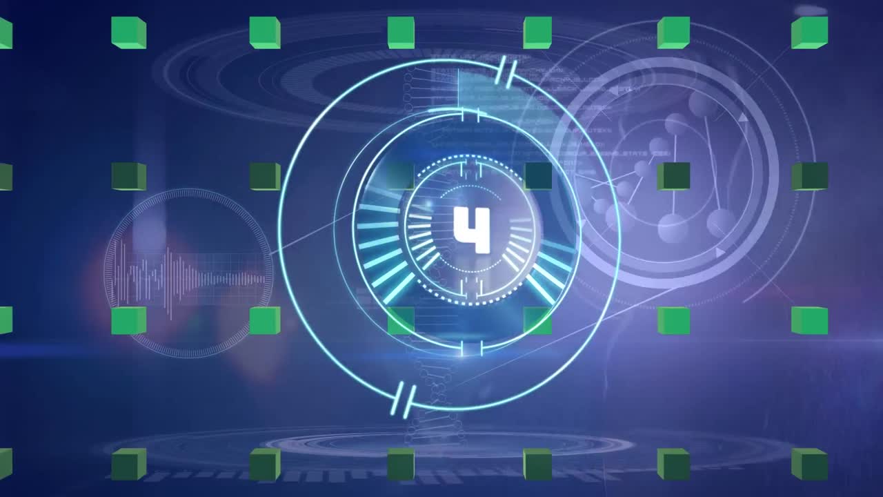 animación del procesamiento de datos científicos en tiempo real
