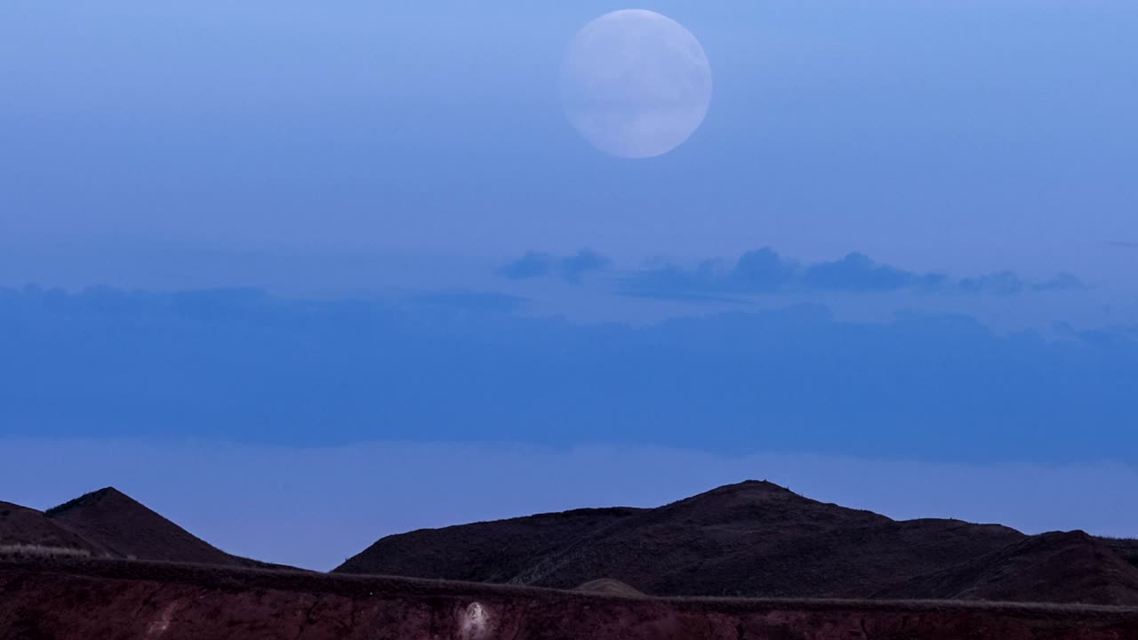 Super moon on the background of mining production.
