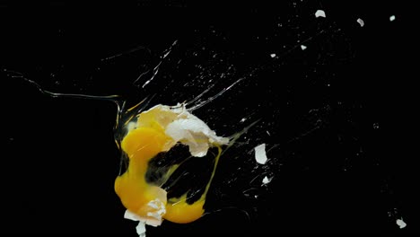 a person throws an egg in front of a backdrop