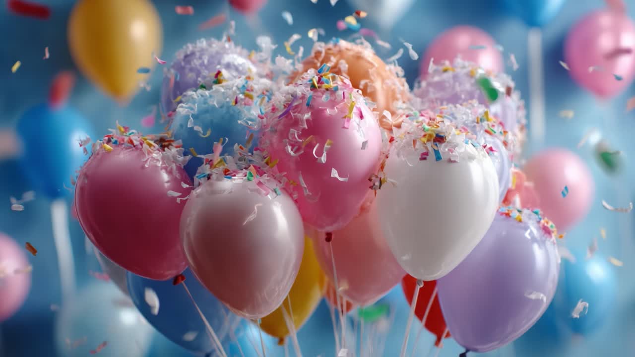 A Vibrant Collection of Colorful Balloons with Festive Confetti, Perfect for Celebrating Joyful Occasions and Creating a Cheerful Atmosphere of Fun and Delight
