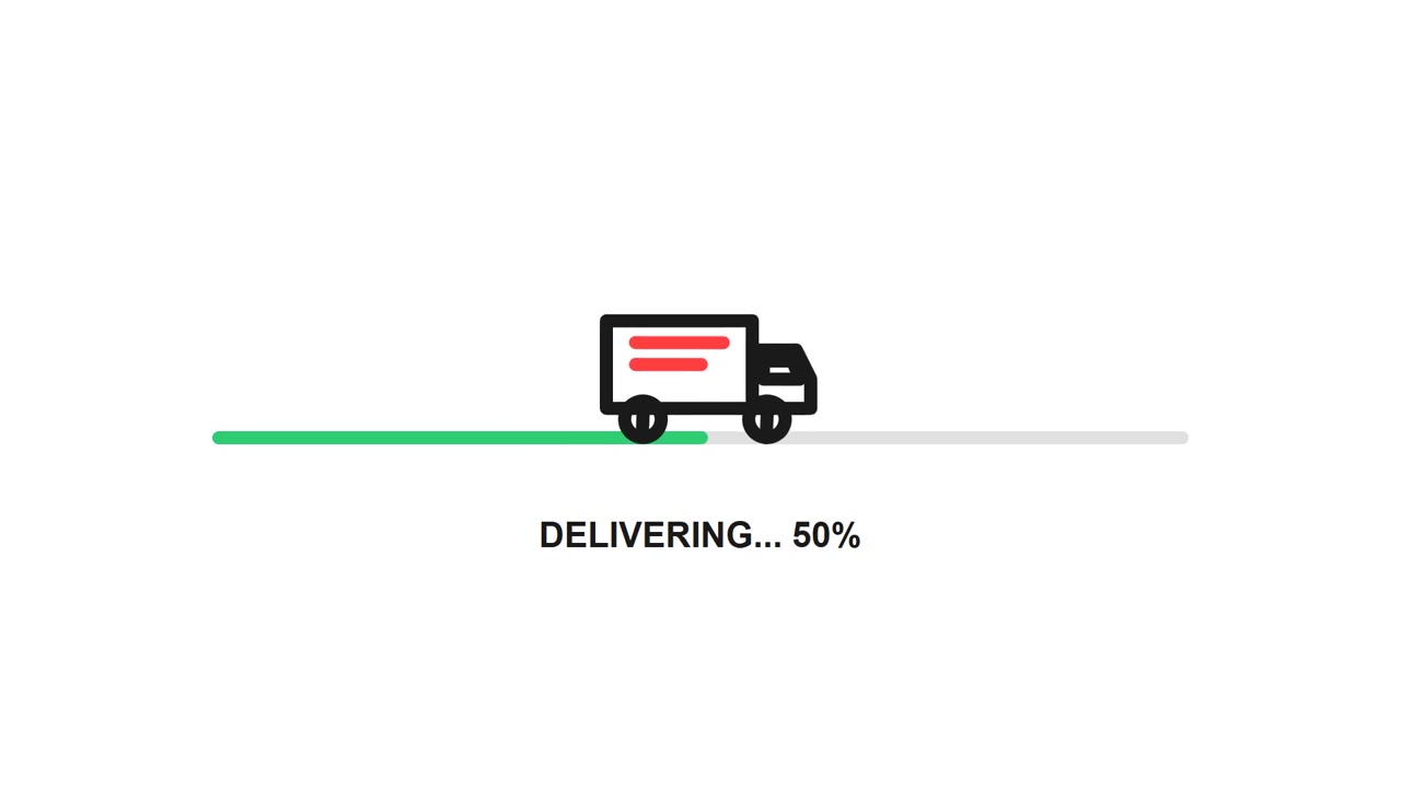 Animated Delivery Truck Loading Progress Bar
