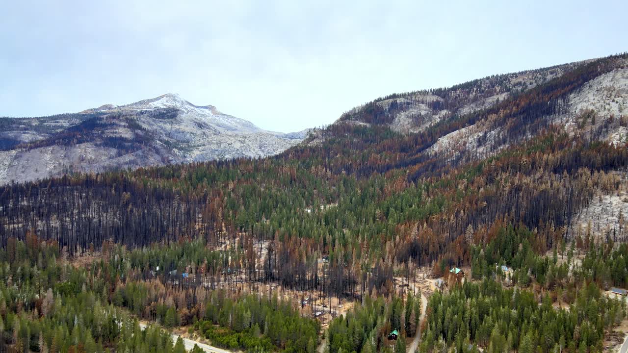캘리포니아의 산 풍경 숲, 레이크 타호 지역, 조감도