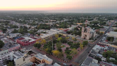 Valladolid-Sky-Park-Aerial-Drone-Fly-Above-Yucatan-Peninsula-Mexico-Magic-Town-Ancient-Destination