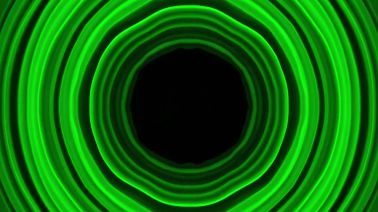 Abstract Green Concentric Circles Expanding Outward