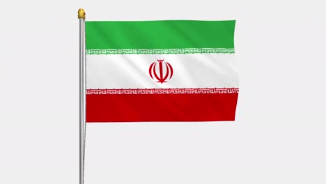 loop video of iran flag  fluttering in the wind, slow motion video of 4k , with alpha channel