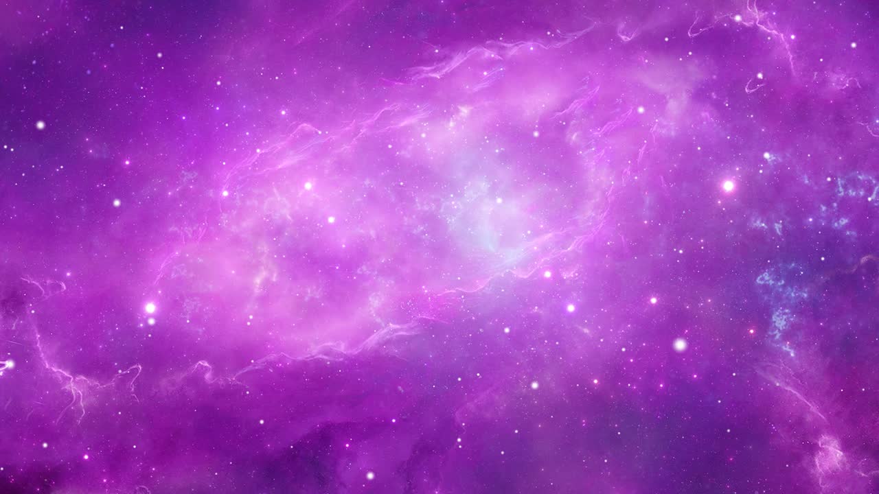 Neon galaxy is in center of nebula clouds in the universe, space Loop Animation Background.