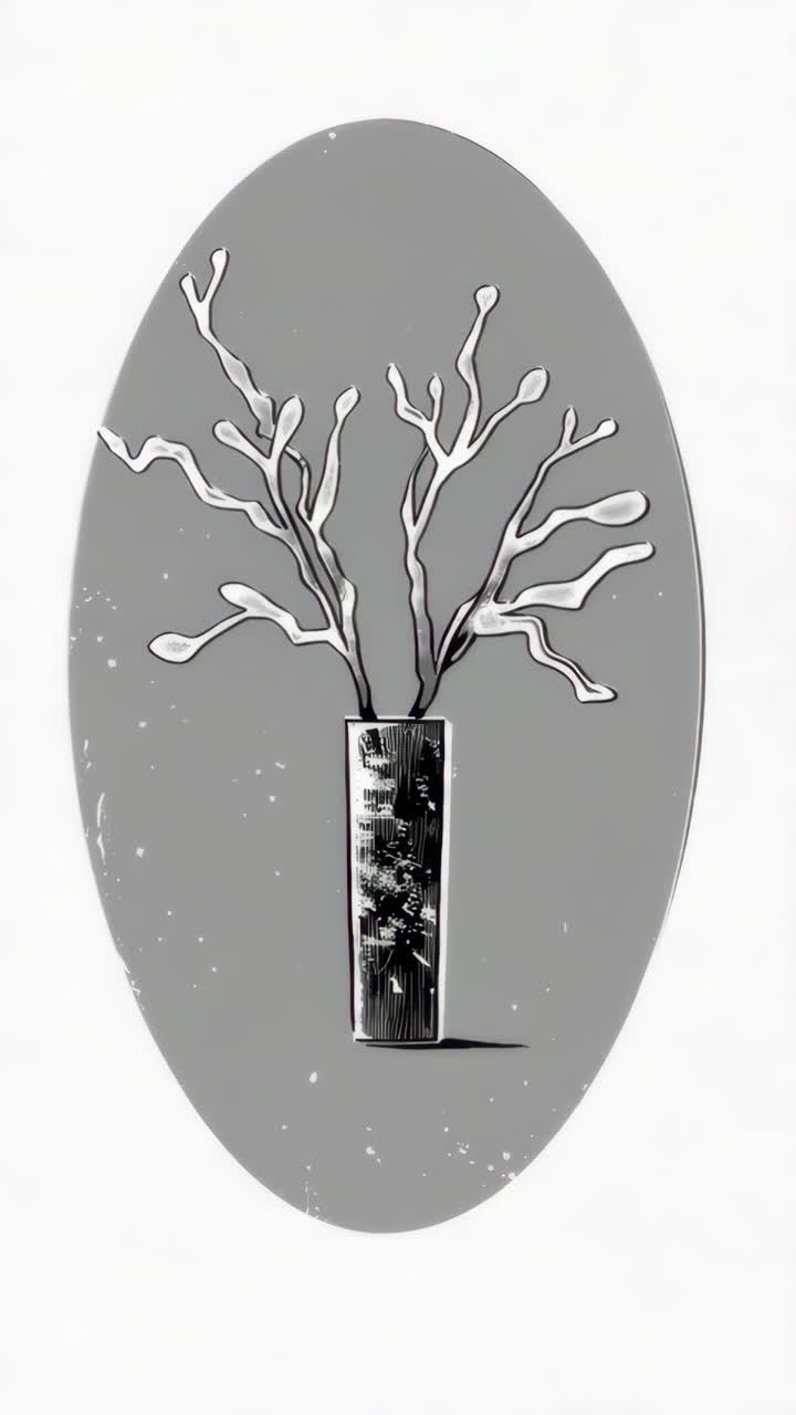 Abstract White Branches in a Vase Illustration