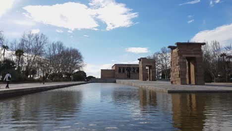 debod temple at west park in madrid - the templo de debod