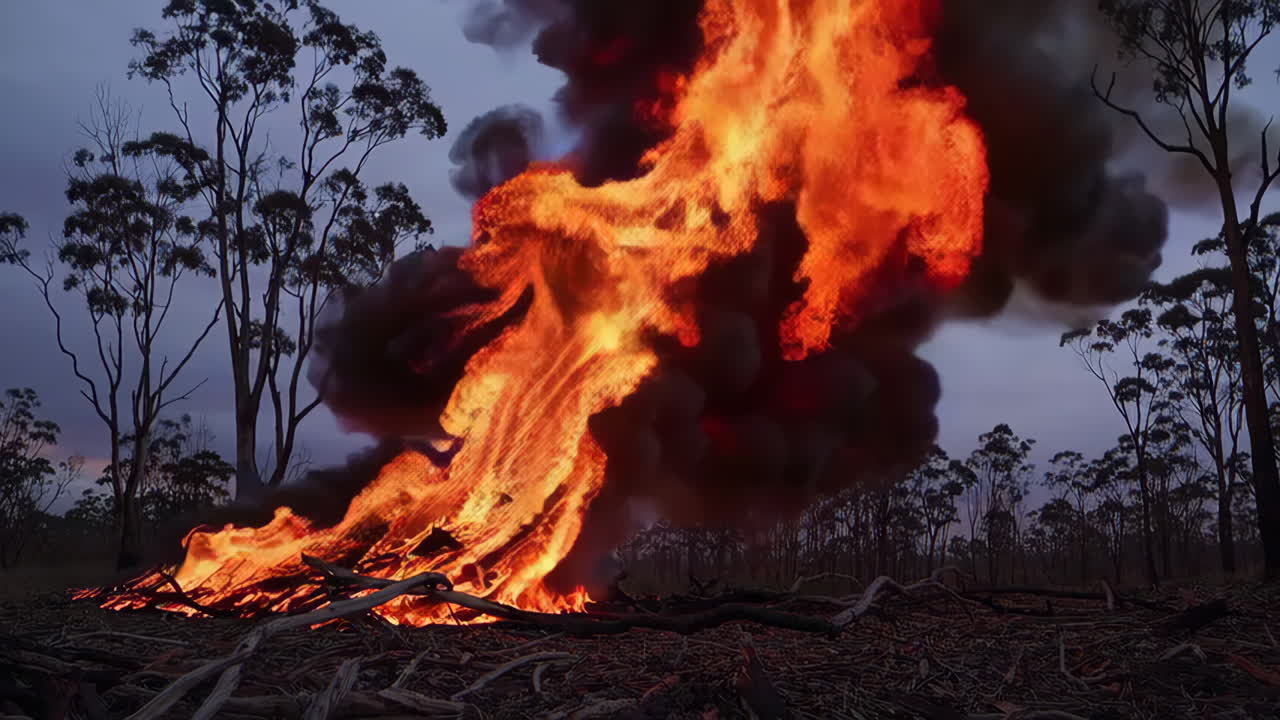 Large Fire in a Forest