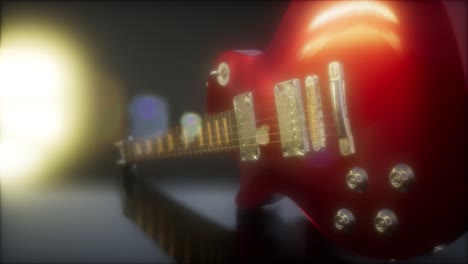 electric guitar in the dark with bright lights