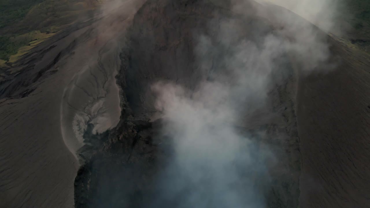 Aerial View of Volcanic Eruption
