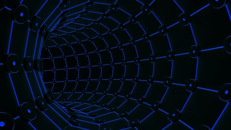 abstract blue neon tunnel