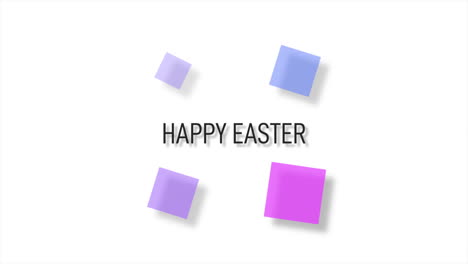 happy easter with colorful cubes pattern on white gradient